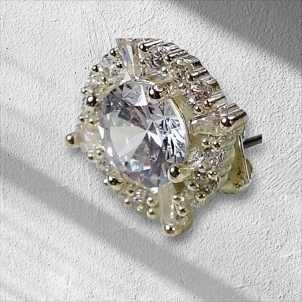 Crystal Accents Cluster Earrings with - Picture 9 of 14
